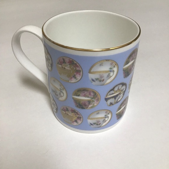 Porcelain Teacup Motif The British Museum Bone China Blue Coffee Cup Gilded Gold - Picture 5 of 12